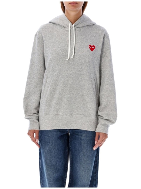 꼼데가르송 FW24 COMME DES GARCONS PLAY Red Heart Patch Hoodie Grey AXT1700511 Grey