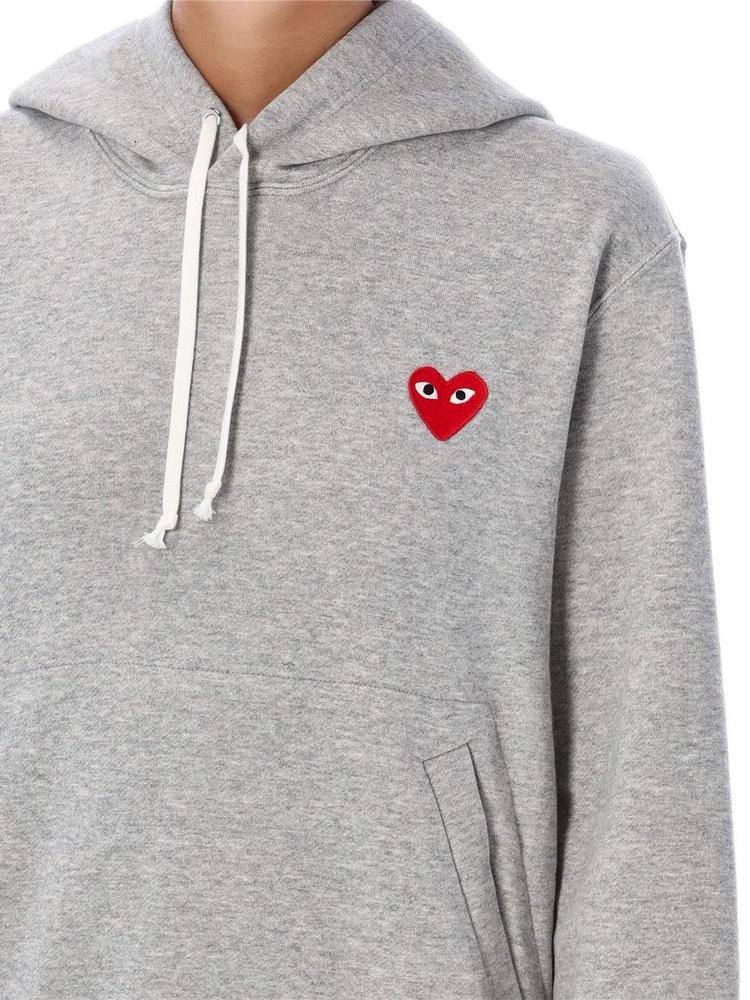 꼼데가르송 FW24 COMME DES GARCONS PLAY Red Heart Patch Hoodie Grey AXT1700511 Grey