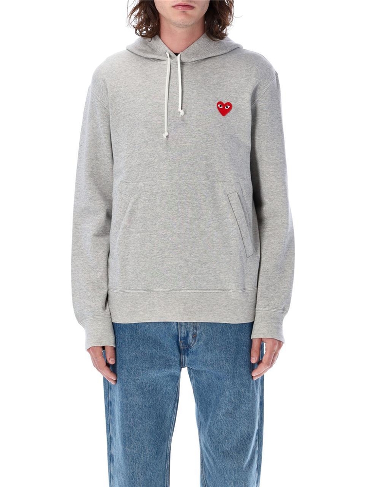 꼼데가르송 FW24 COMME DES GARCONS PLAY Red Heart Patch Hoodie Grey AXT1700511 Grey