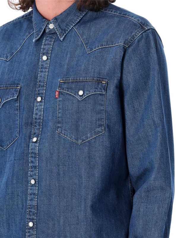 리바이스 FW24 Levis Barstow Western Denim Shirt 857440041 MED BLUE