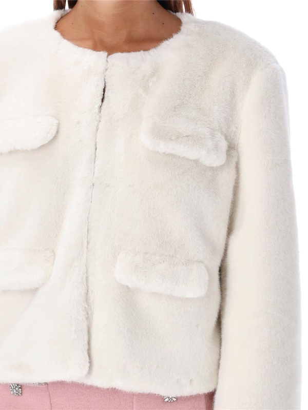 셀프포트레이트 FW24 SELF PORTRAIT Eco Fur jacket White AW24165JCCREAM White