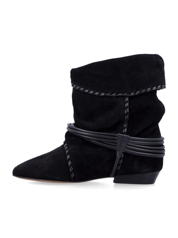 이자벨마랑 FW24 Isabel Marant Sellen suede boots Black BO0162FAB4A11S01BK Black