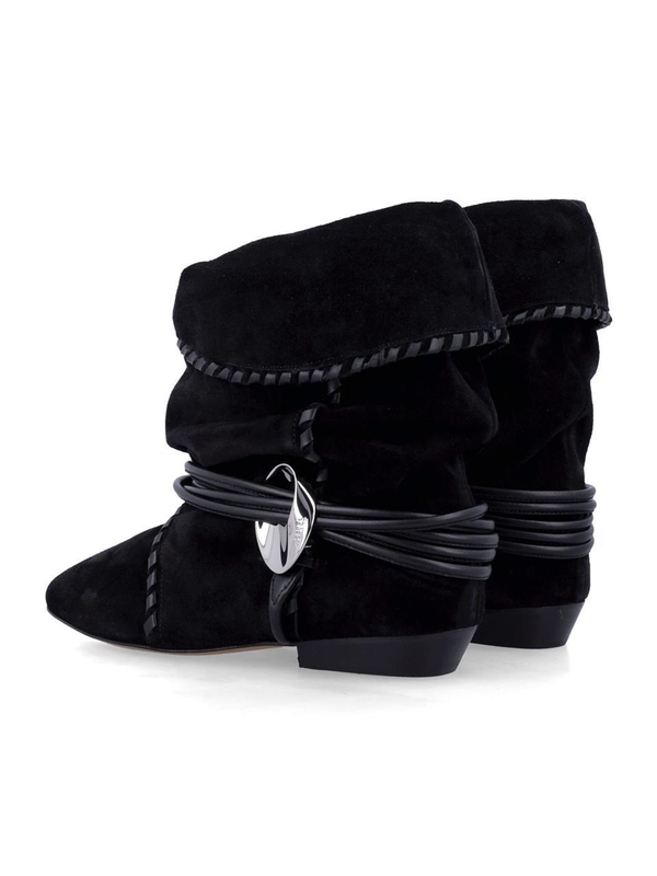 이자벨마랑 FW24 Isabel Marant Sellen suede boots Black BO0162FAB4A11S01BK Black