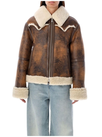 스탠드스튜디오 FW24 Stand LESSIE FAUX SHEARLING JACKET 61957907387130 BROWN OLD