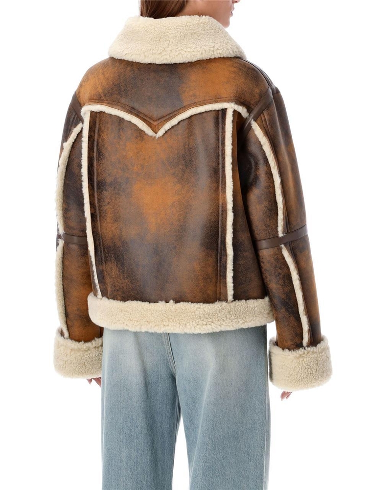 스탠드스튜디오 FW24 Stand LESSIE FAUX SHEARLING JACKET 61957907387130 BROWN OLD