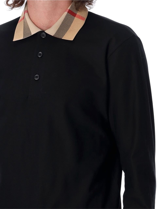 버버리 FW24 Burberry Cody beige polo shirt Black 8098812A1189 Black