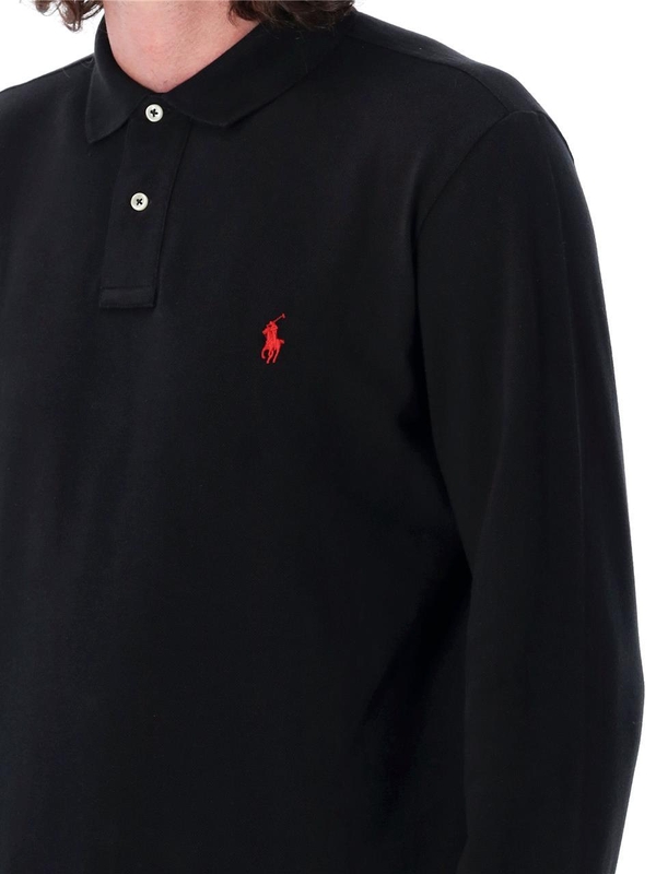 폴로 랄프로렌  Polo Ralph Lauren Long Sleeve Polo Shirt Black 710680790045 Black