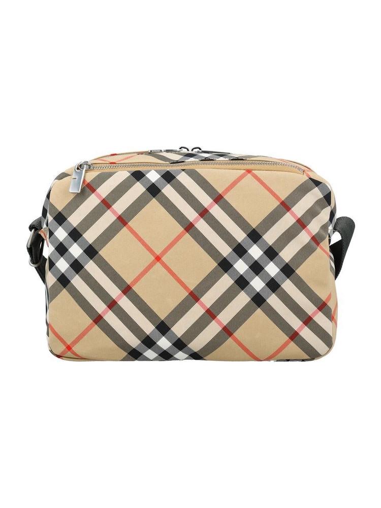 버버리 SS25 Burberry Nylon shoulder bag with Check motif 8091320A2021 SAND