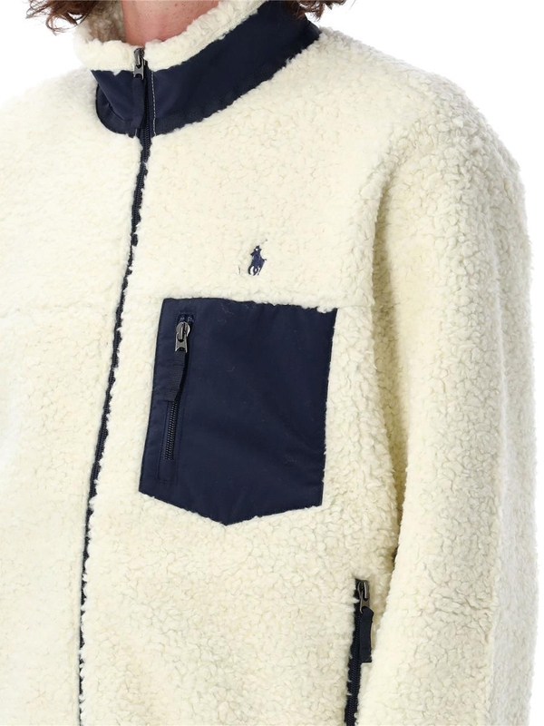 폴로 랄프로렌 FW24 Polo Ralph Lauren Pile fleece hybrid jacket 710951701001 CLUBHOUSE CREAM