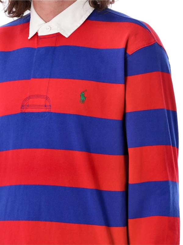 폴로 랄프로렌 FW24 Polo Ralph Lauren Long Sleeve Striped Polo Shirt 710717116048 RED NAVY