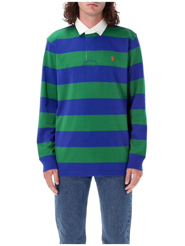 폴로 랄프로렌 FW24 Polo Ralph Lauren Polo Shirt Stripe 710717116046 GREEN ROYAL