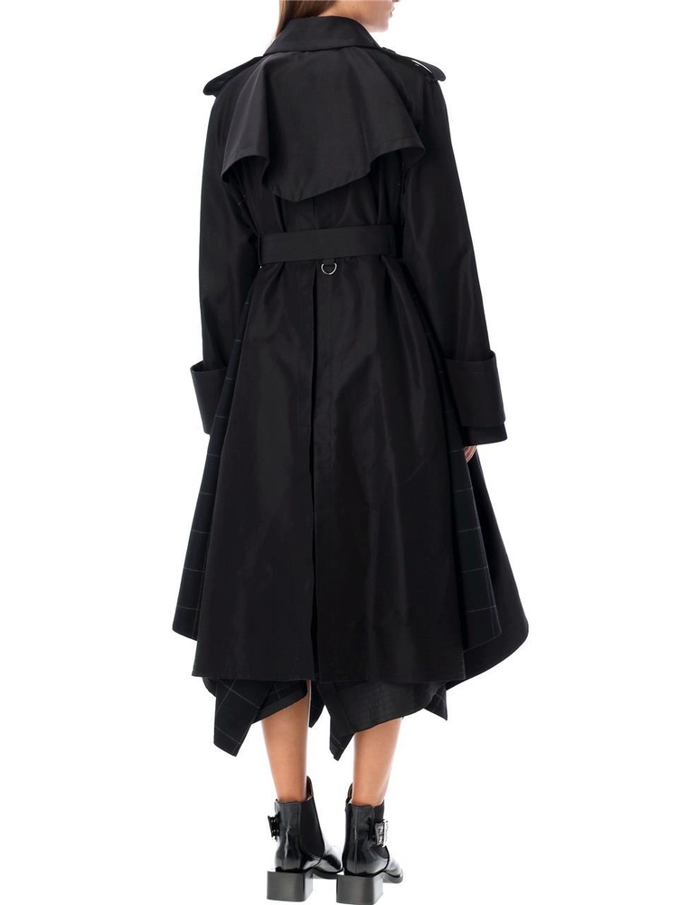 사카이 FW24 Sacai Wool blend Paneled trench coat Black 2407555001 Black