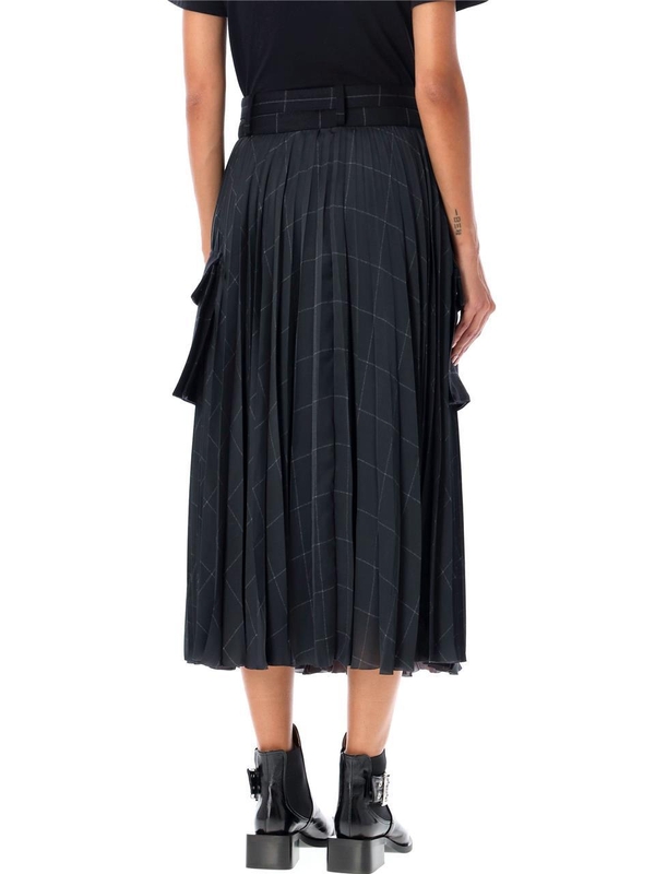 사카이 FW24 SacaiPleated midi skirt Black 2407573001 Black