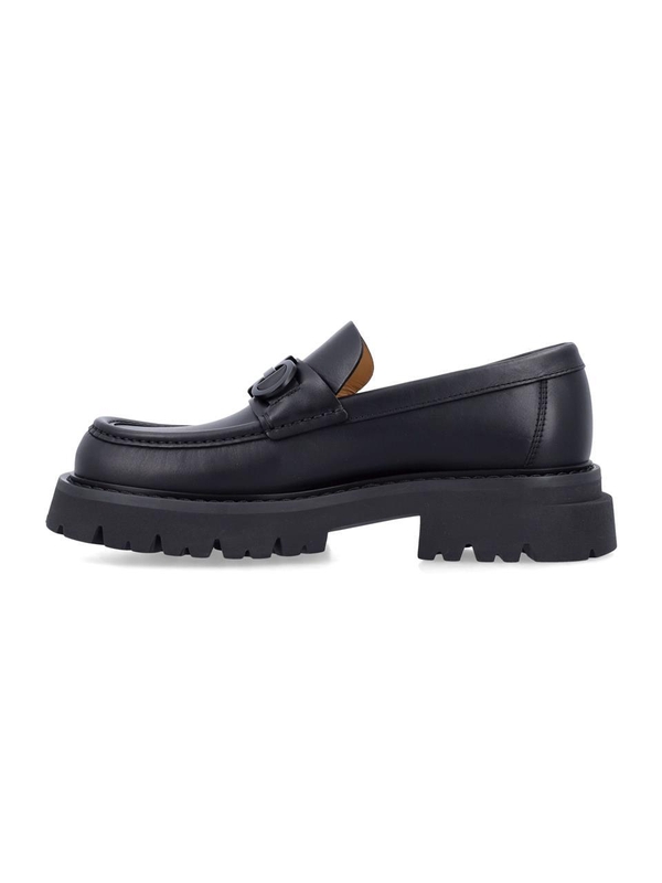 페라가모 FW24 Ferragamo Moccasin with Gancini ornament Black 021596762676NERO + NEW Black