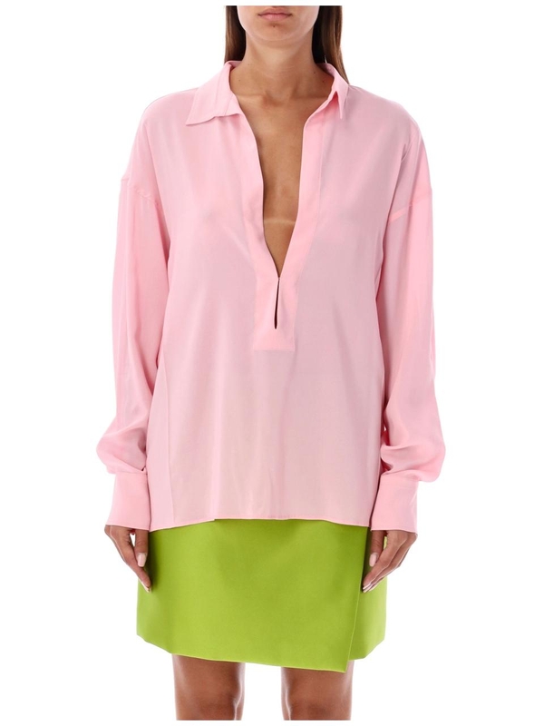 필로소피 디 로렌조 세라피니 FW24 Philosophy by Lorenzo Serafini Shirt with Open Collar Pink 020971190224 Pink