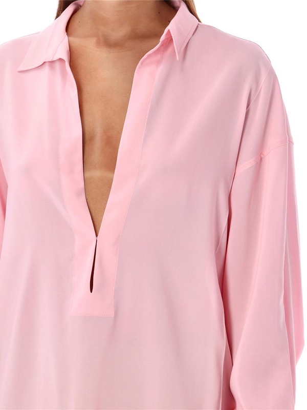 필로소피 디 로렌조 세라피니 FW24 Philosophy by Lorenzo Serafini Shirt with Open Collar Pink 020971190224 Pink