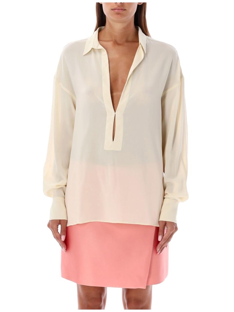 필로소피 디 로렌조 세라피니 FW24 Philosophy by Lorenzo Serafini Oversized Blouse Ivory 020971190004 Ivory