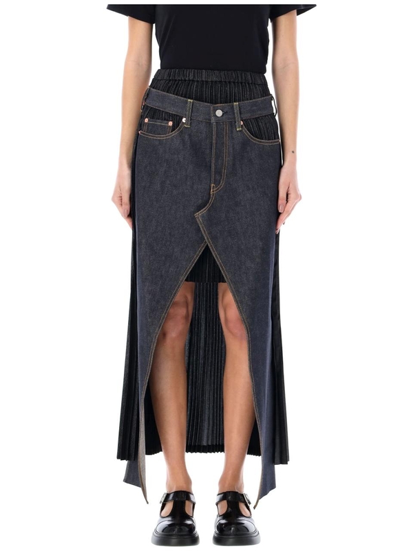 준야 와타나베 SS24 Junya Watanabe Deconstructed pleated denim skirt JMS105100D1 INDIGO + BLACK