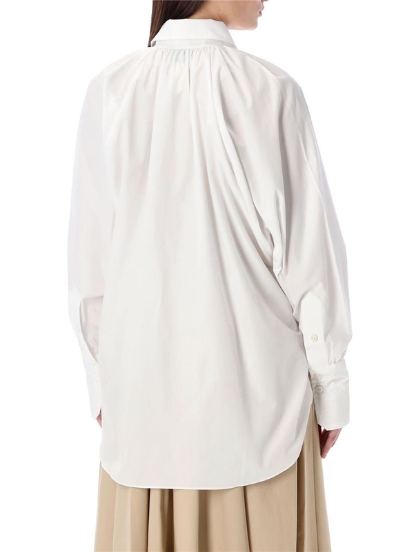 파투 SS24 PATOU Cotton Overshirt Blouse White BL0310017001W White