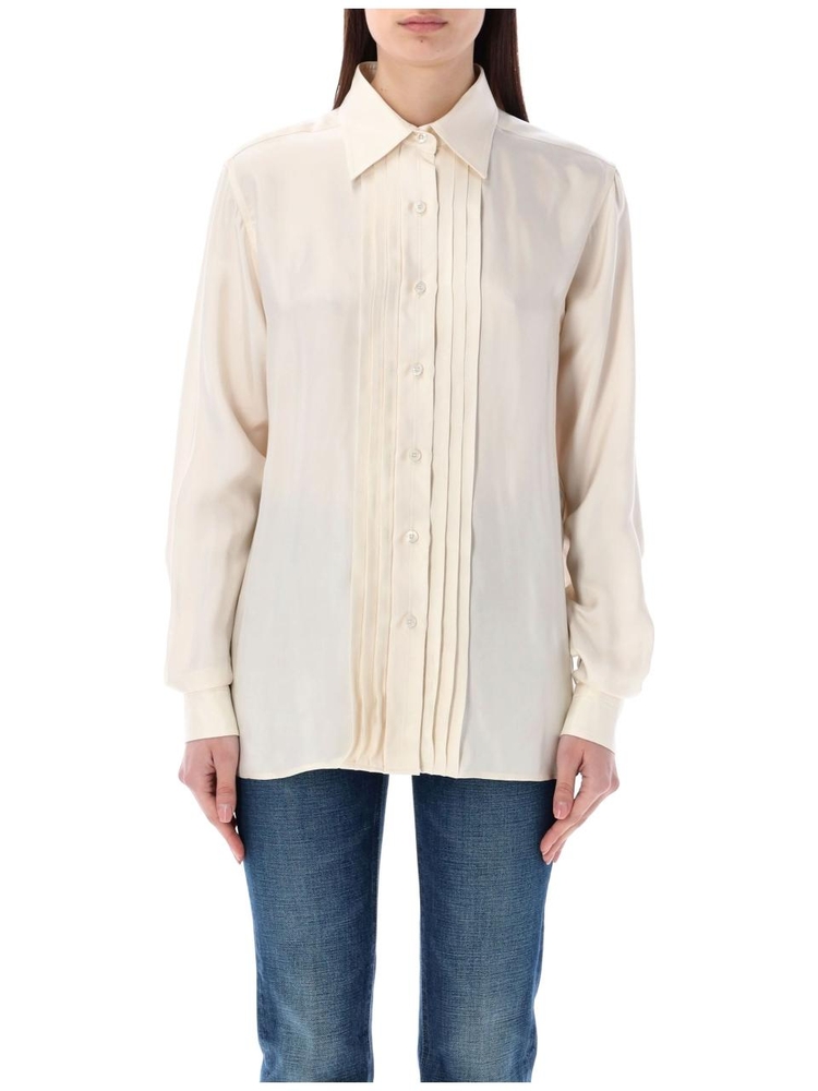 톰 포드 SS24 Tom Ford Fluid viscose silk twill shirt Beige CA3254FAX1134AW013 Beige