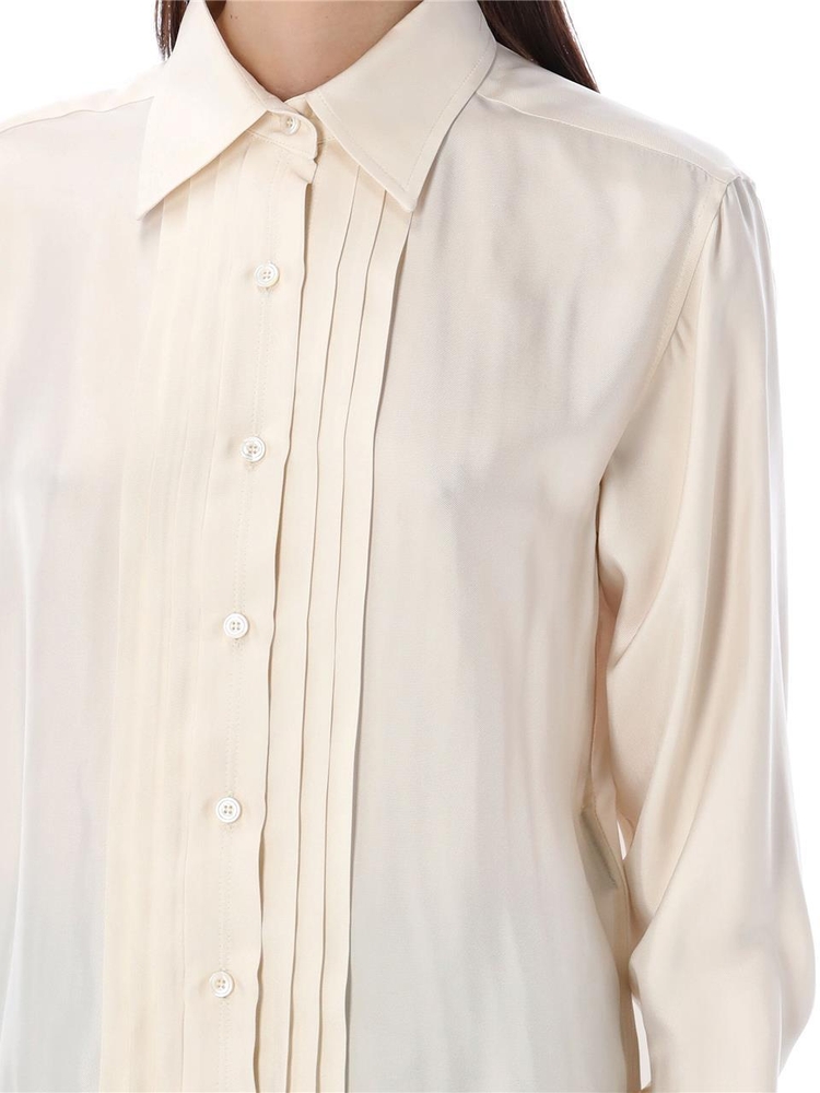 톰 포드 SS24 Tom Ford Fluid viscose silk twill shirt Beige CA3254FAX1134AW013 Beige