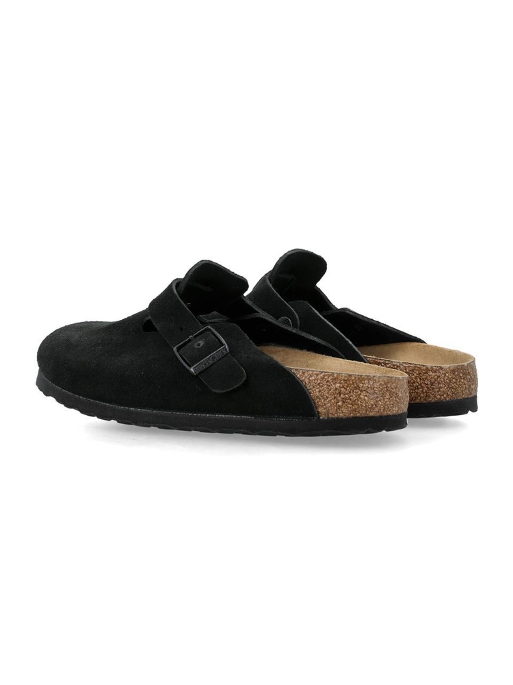 버켄스탁 SS24 Birkenstock Boston suede mules Black 660473SUEDEBLACK Black