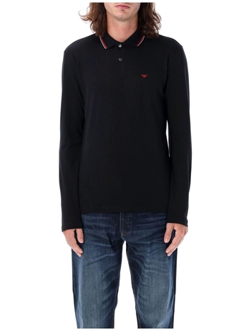 엠포리오 아르마니 FW24 Emporio Armani Long sleeves polo shirt Black 8N1FB51JPTZ0999 Black