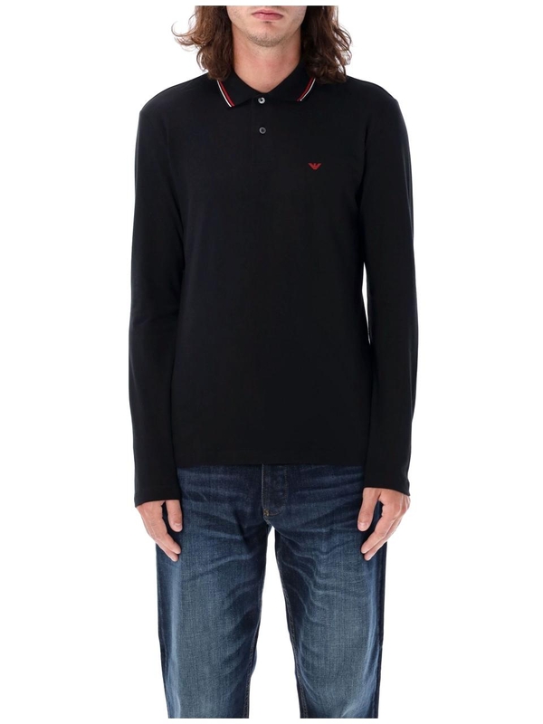 엠포리오 아르마니 FW24 Emporio Armani Long sleeves polo shirt Black 8N1FB51JPTZ0999 Black