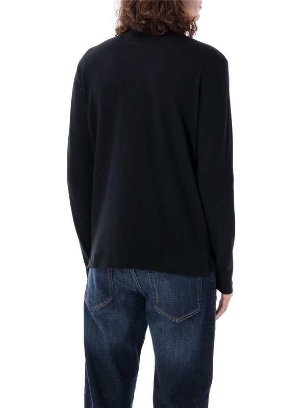 엠포리오 아르마니 FW24 Emporio Armani Long sleeves polo shirt Black 8N1FB51JPTZ0999 Black