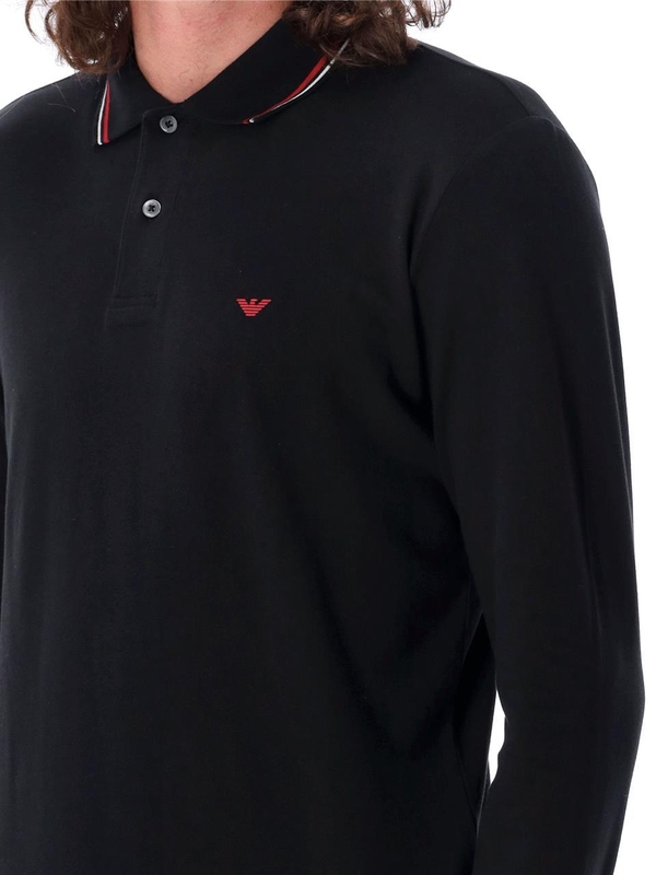 엠포리오 아르마니 FW24 Emporio Armani Long sleeves polo shirt Black 8N1FB51JPTZ0999 Black