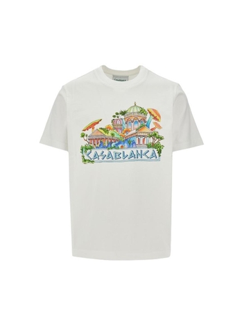 카사블랑카 FW24 CASABLANCA T-SHIRT MF24-JTS-001-02.WHITE-WHITE White