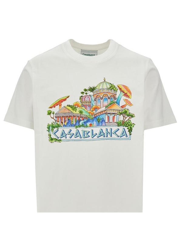 카사블랑카 FW24 CASABLANCA T-SHIRT MF24-JTS-001-02.WHITE-WHITE White