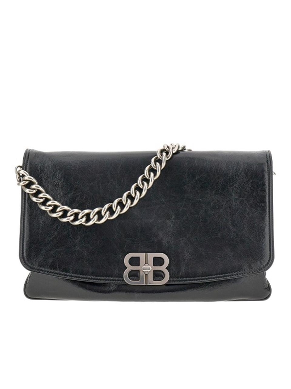 발렌시아가 FW24 BALENCIAGA LEATHER BAG 7484882AAI41000-1000 Black