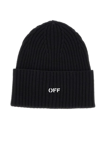 오프 화이트 FW24 OFF WHITE BEANIE OMLC030C99KNI002.1001-1001 Black