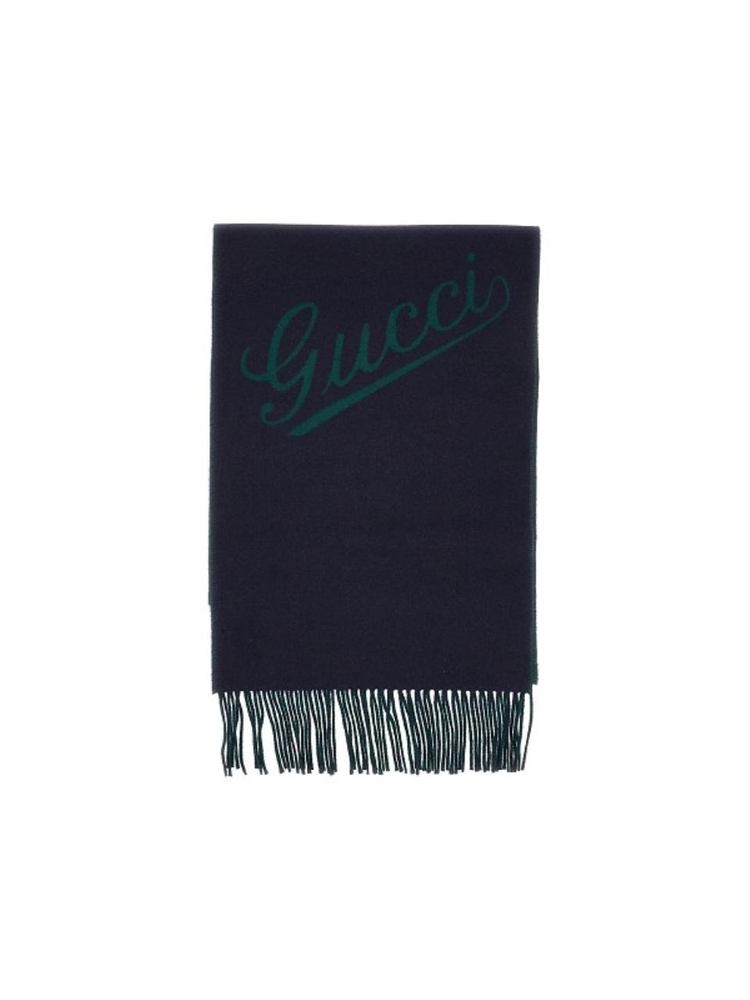 구찌 FW24 GUCCI Script Scarf 7952734GAIM4166-4166 Blue