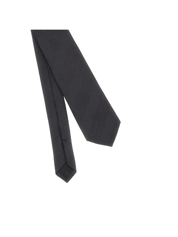 생로랑 SS24 SAINT LAURENT MEN SILK TIE 7772503Y0091060-1060 Black