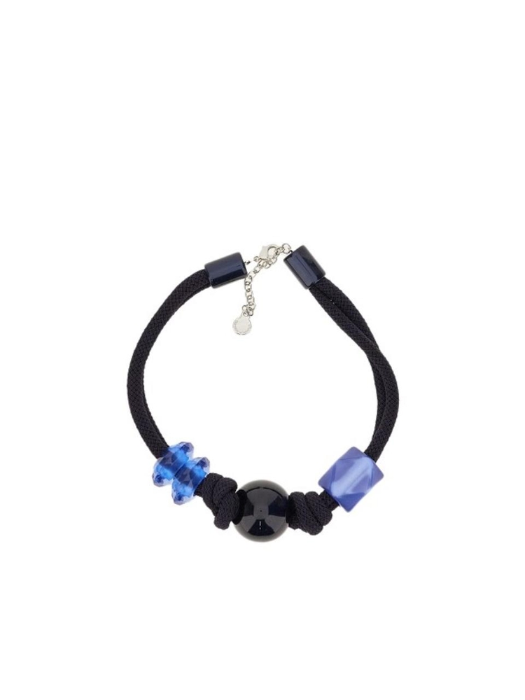 엠포리오 아르마니 FW24 EMPORIO ARMANI  CORD NECKLACE WITH MAXI BEADS 8606924F60175636-75636 Blue