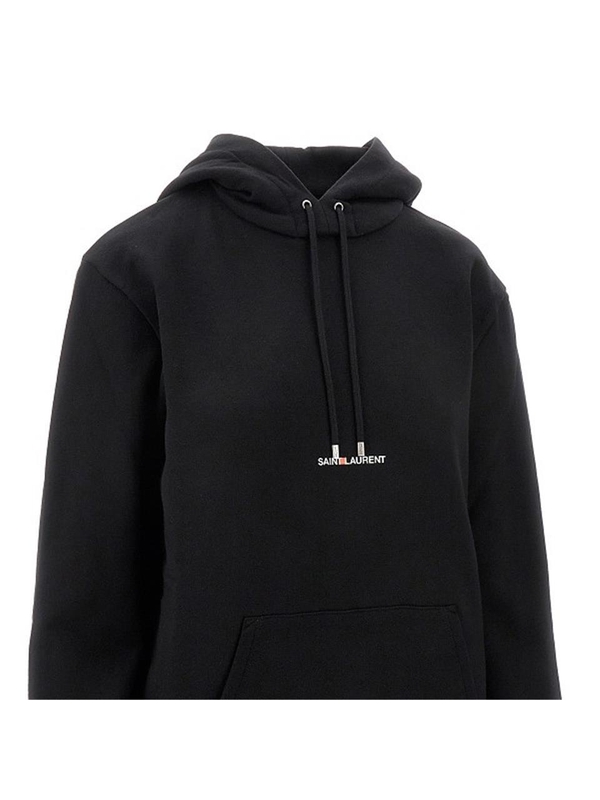 생로랑 FW24 SAINT LAURENT LOGO COTTON HOODIE 677256YB2EZ1035-1035 Black