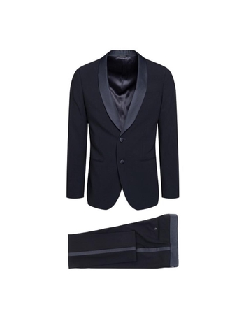 조르지오 아르마니 SS24 GIORGIO ARMANI SMOKING TUXEDO DRESS 8WGAS007T002ZUBUV-UBUV Blue