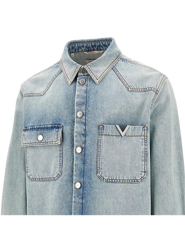 발렌티노 SS24 VALENTINO SHIRT 4V3DB02R9YQ508-508 Blue