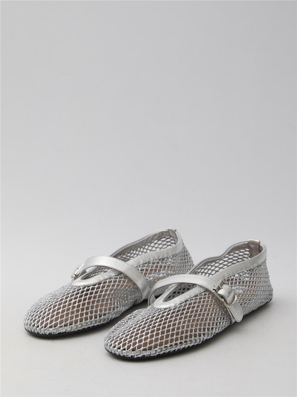 알라이아 SS25 Fishnet ballerinas  AA3A029TK028_090 SILVER