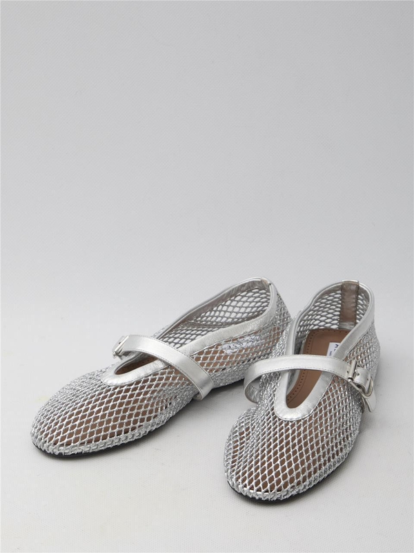 알라이아 SS25 Fishnet ballerinas  AA3A029TK028_090 SILVER