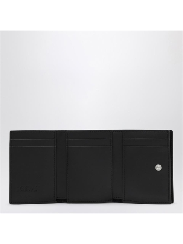 로에베 FW24 Loewe Black trifold wallet in garnet leather C660TR2X04LE Black