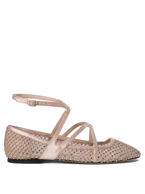 지미추 SS25 Ballerinas ASTORIA FLATQHSMACARON/CRYSTAL Pink