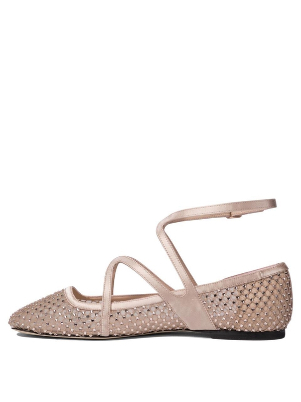 지미추 SS25 Ballerinas ASTORIA FLATQHSMACARON/CRYSTAL Pink