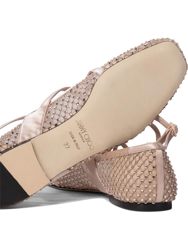 지미추 SS25 Ballerinas ASTORIA FLATQHSMACARON/CRYSTAL Pink