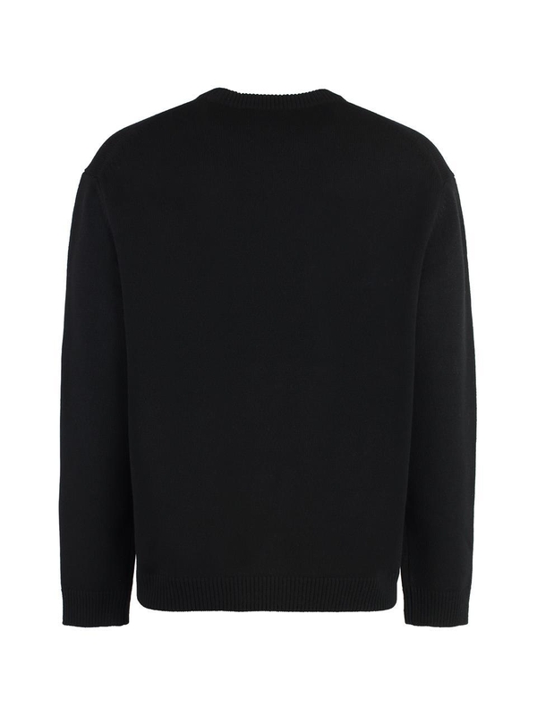 메종키츠네 FW24 Crew-neck wool sweater NM00808KM0329AGGIUNTA_P199 black