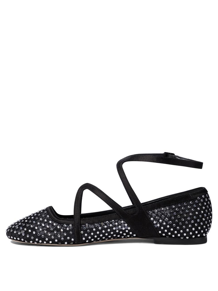 지미추 SS25 Ballerinas ASTORIA FLATQHSBLACK/CRYSTAL Black  