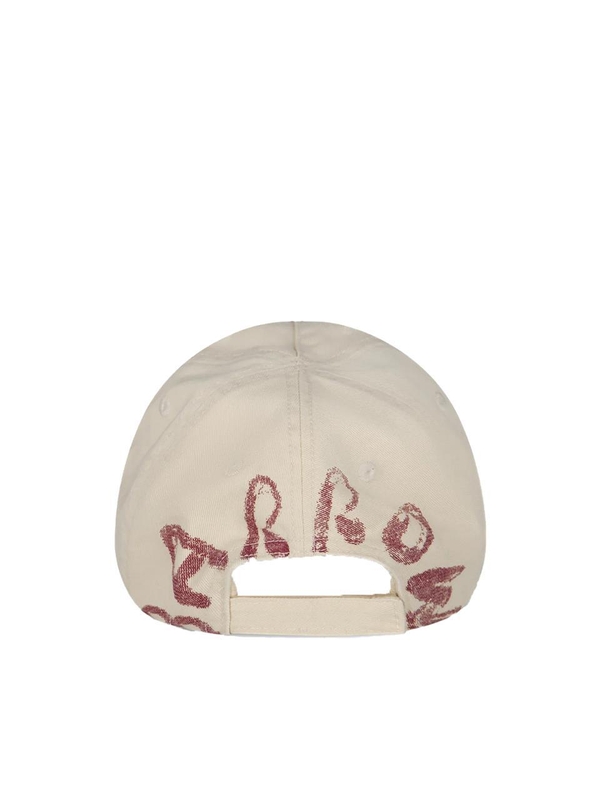 배로우 FW24 Beige graffiti effect baseball cap F4BWUABC028BW009 Beige