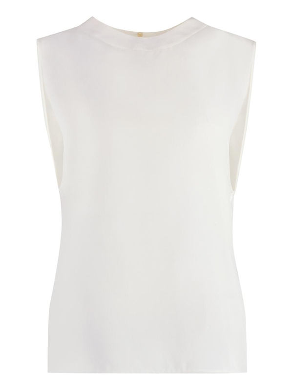 생로랑 FW23 Silk top 766539Y100W_9601 White